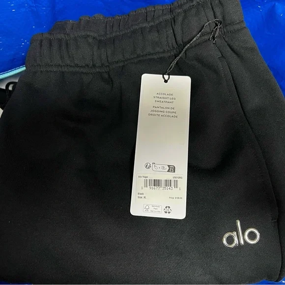 Alo Accolade Straight Leg Sweatpants Black U5012RG - Picture 4 of 8